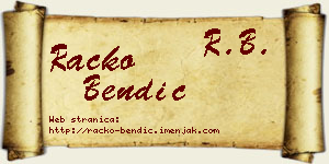 Racko Bendić vizit kartica